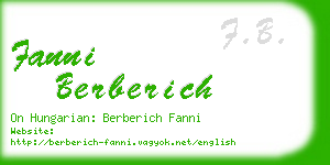 fanni berberich business card